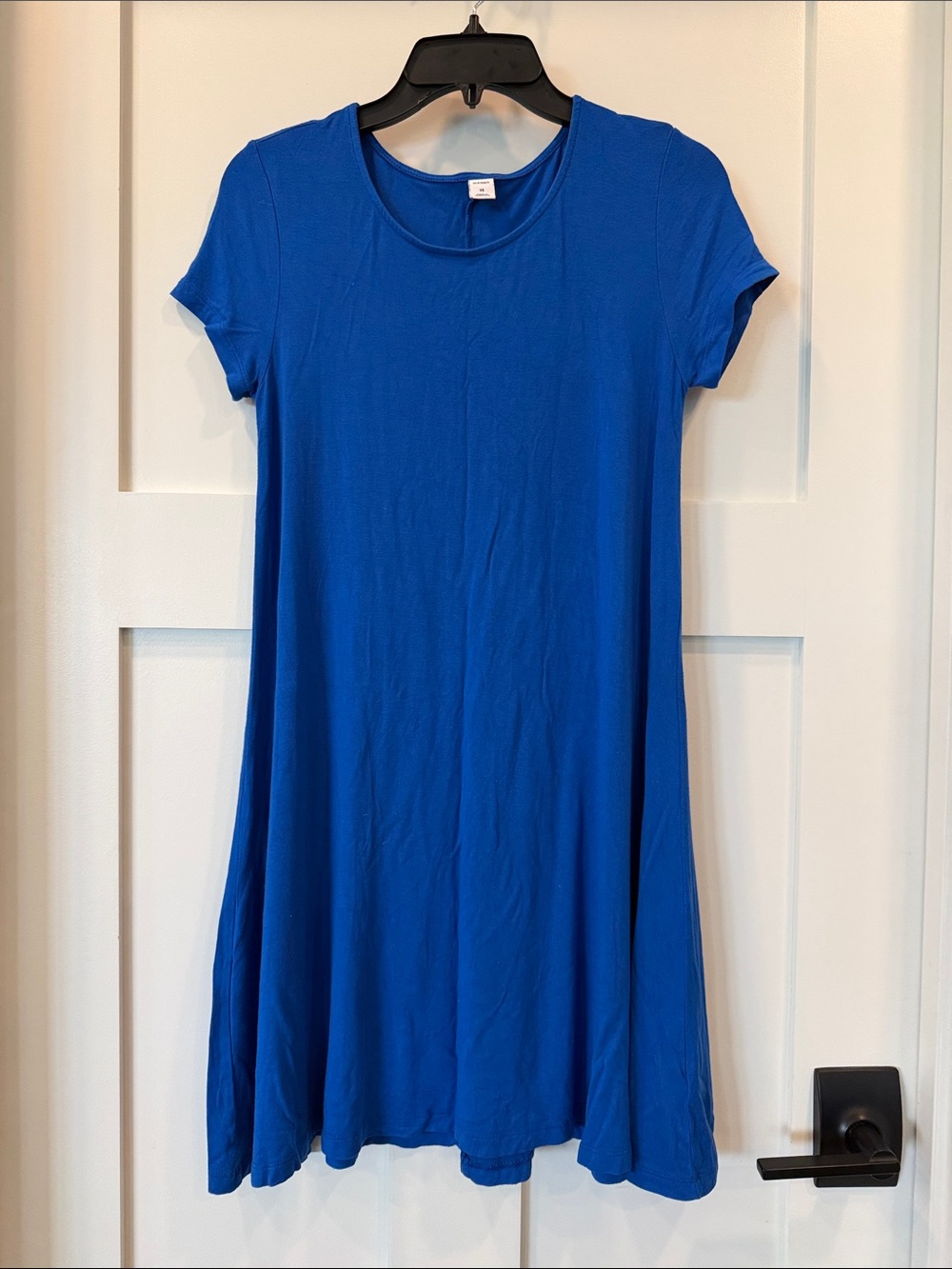 Blue Short-Sleeve Swing Dress